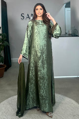 HAMIRA SHIMMER DRESS KHAKI