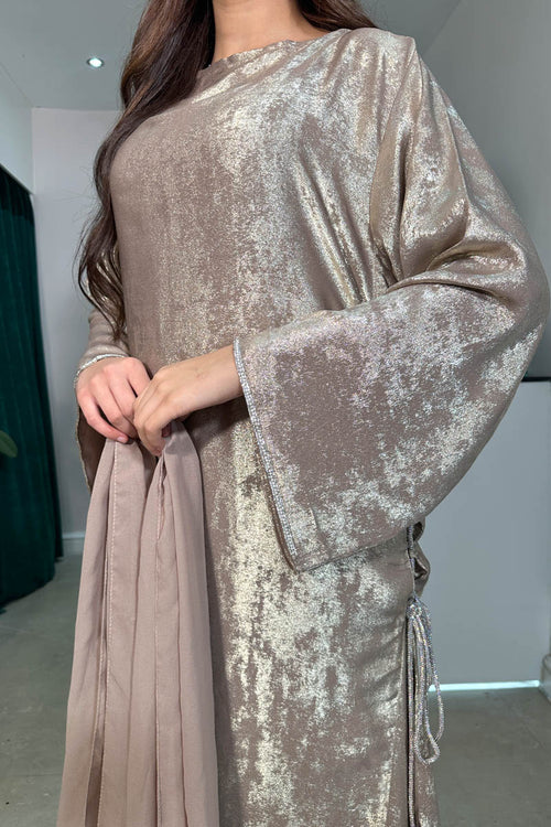 HAMIRA SHIMMER DRESS NUDE