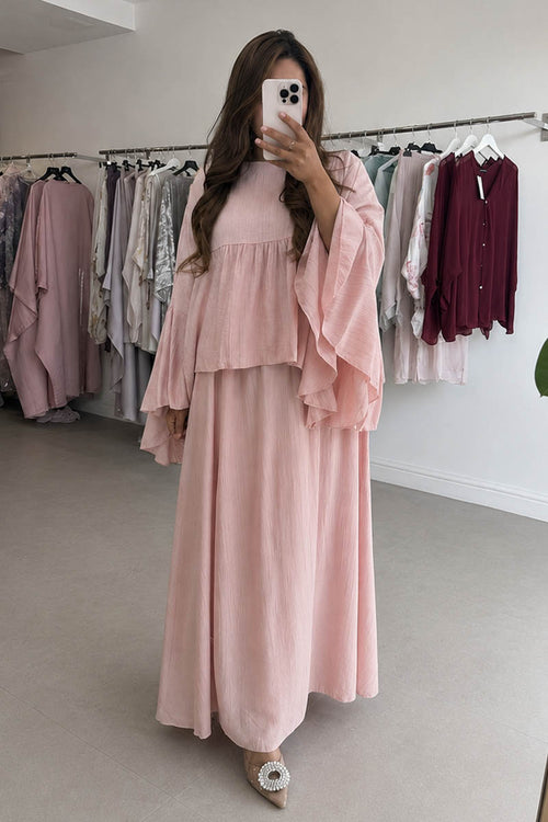 AYANA FRILL SKIRT SET PINK