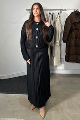 DELARA PLEATED SKIRT BLACK