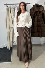 DELARA PLEATED SKIRT MOCHA
