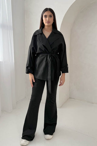 MAHIN TWO-PIECE KNIT SET BLACK