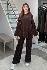 AMAARA VELVET COORD BROWN
