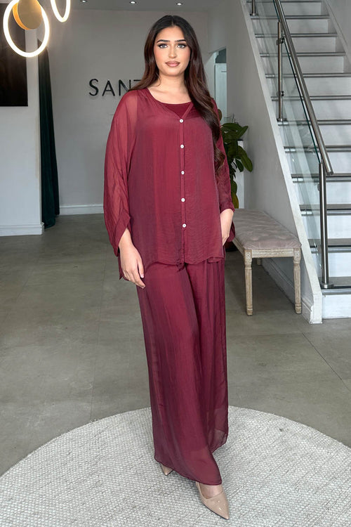 ZENA BUTTON SHIRT CRANBERRY