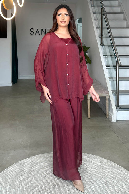 ZENA BUTTON SHIRT CRANBERRY