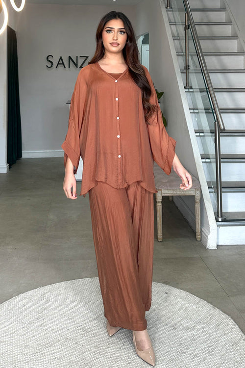 ZENA BUTTON SHIRT RUST