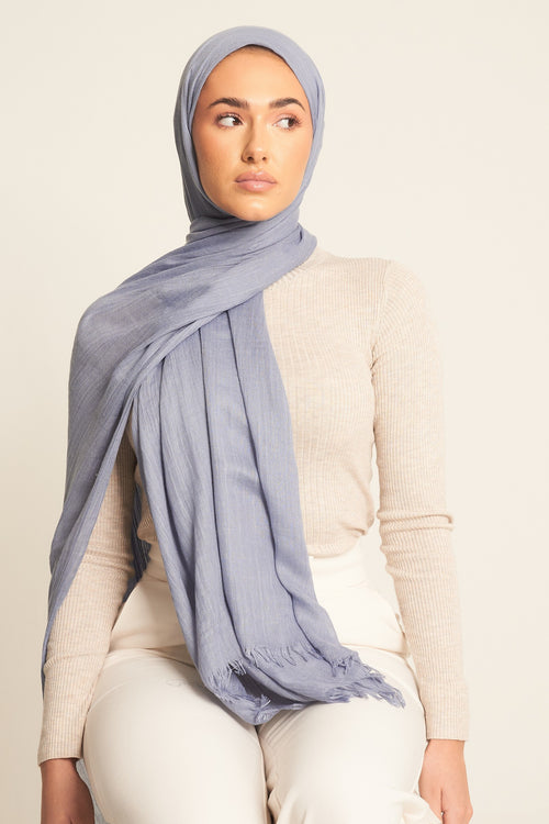 Denim Blue | Luxury Cotton Modal Hijab