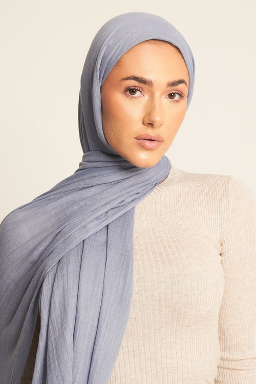 Denim Blue | Luxury Cotton Modal Hijab