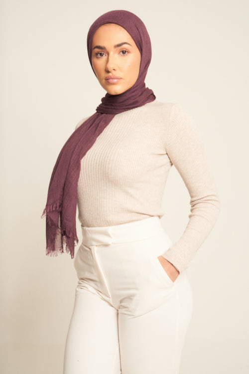 Tyrian Purple | Luxury Cotton Modal Hijab