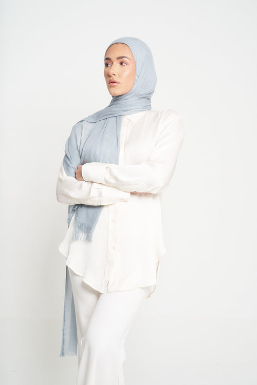 Iced Blue-Grey | Deluxe Crinkle Hijab