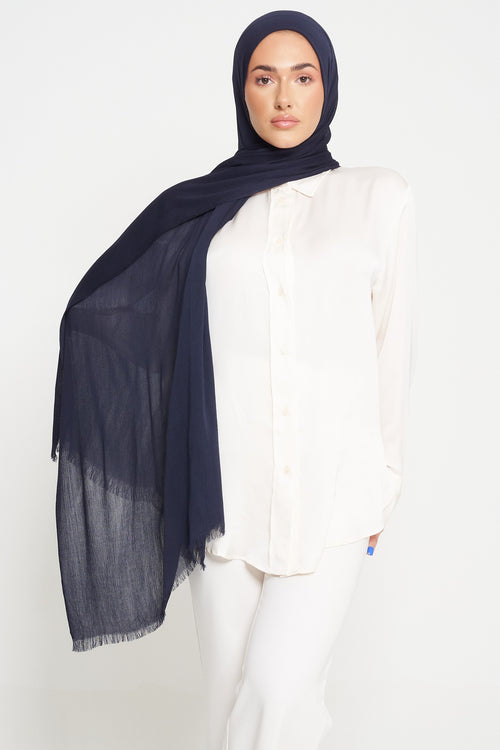 Navy | Deluxe Crinkle Hijab