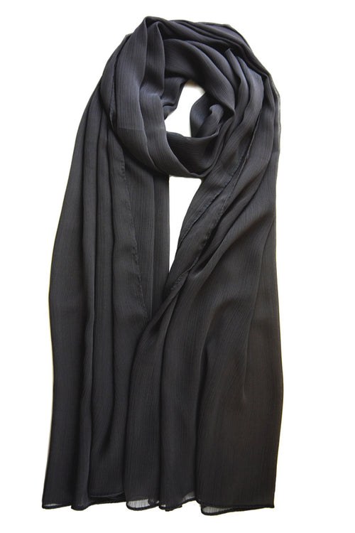 Black- Crinkle Chiffon Hijab