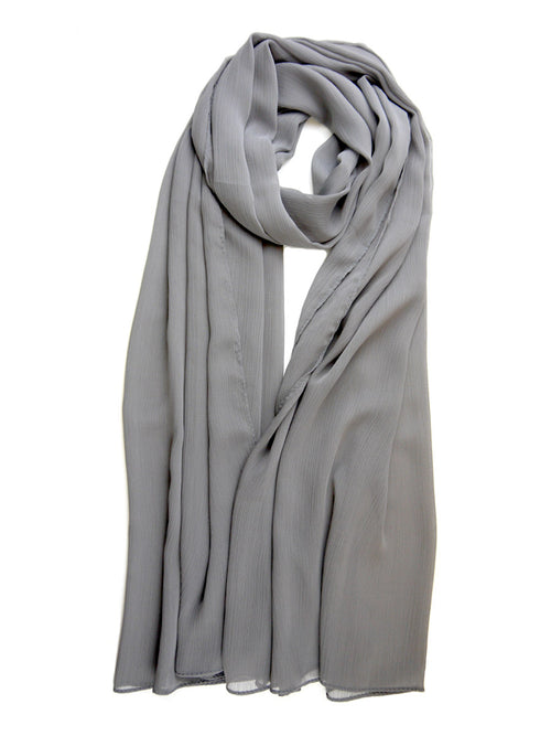 Classic Grey |  Crinkle Chiffon Hijab