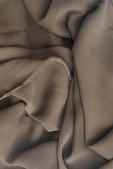 Dark Mocha- Lightweight Crinkle Chiffon
