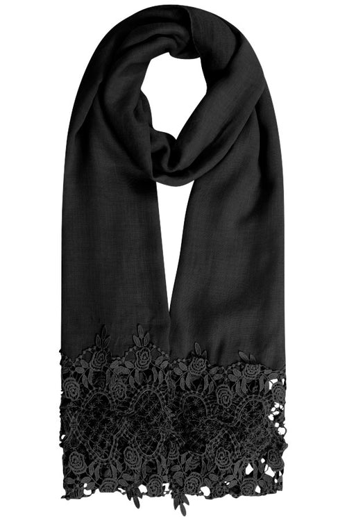Black | Crochet Lace Hijab