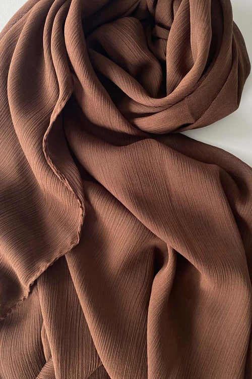 Cocoa Brown | Lightwieght Crinkle Chiffon Hijab