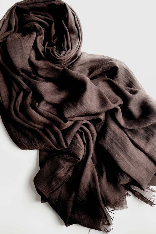 Cocoa Brown Cotton Mix Hijab