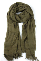 Khaki Crinkle Cotton Hijab