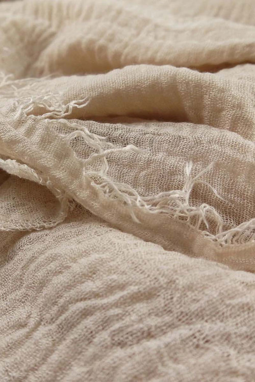 Cream Cotton Crinkle Hijab