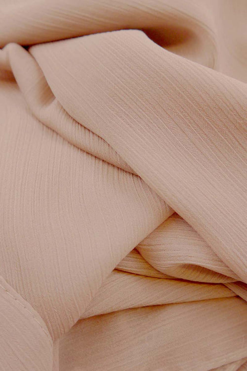 Light Peach Crinkle Chiffon Hijab