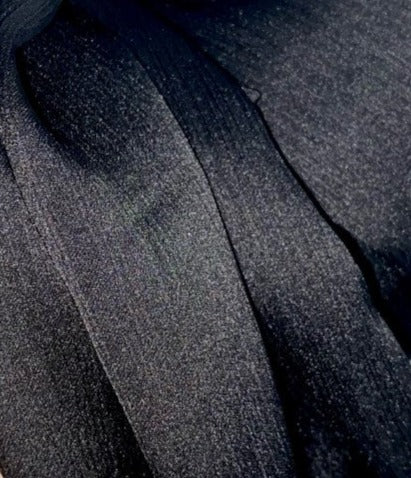 Crinkle Silk-Satin Touch Hijab - Black