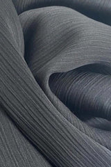 Crinkle Silk-Satin Touch Hijab - Black