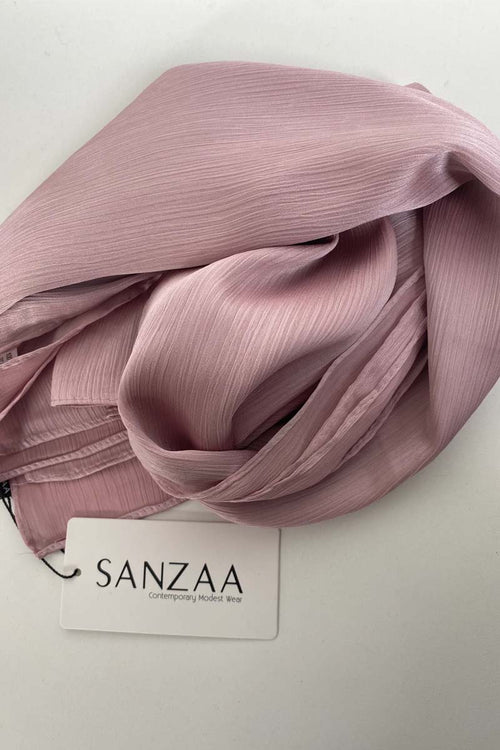 Crinkle Silk-satin Touch Hijab | Lilac