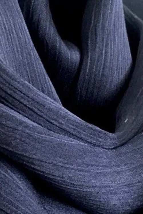 Crinkle Silk-Satin Touch Navy