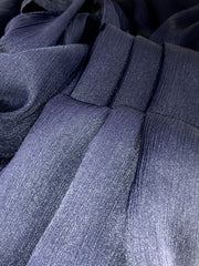 Crinkle Silk-Satin Touch Navy