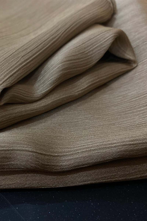 Crinkle Silk-Satin Touch Hijab | Taupe