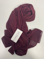 Deep burgundy- Chiffon Hijab