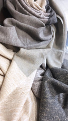 Earthy grey block blanket scarf