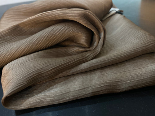 Crinkle Silk-Satin Touch Hijab | Taupe