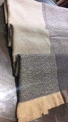 Earthy grey block blanket scarf