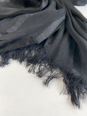 Black hijab with stripe detail