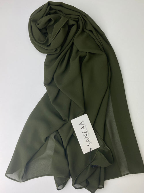 Khaki green- Chiffon Hijab