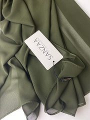 Khaki green- Chiffon Hijab