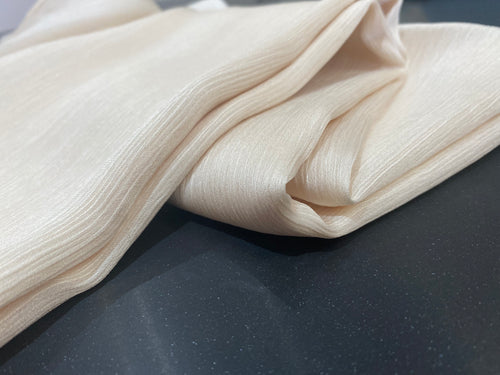 Crinkle Silk-Satin Touch Hijab | Ivory