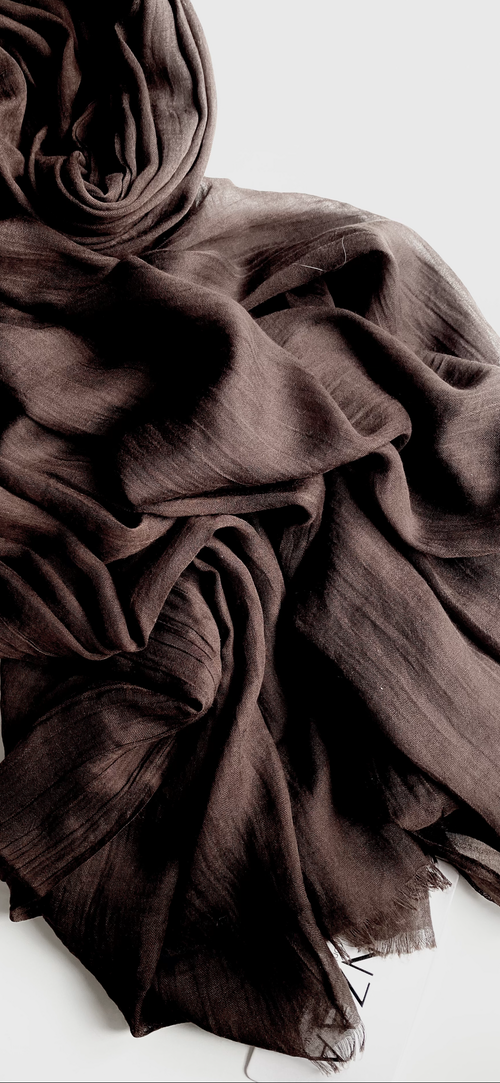 Cocoa Brown Cotton Mix Hijab