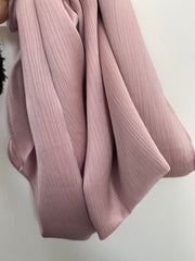 Crinkle Silk-satin Touch Hijab | Lilac