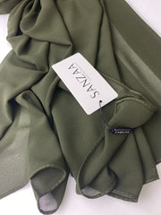 Khaki green- Chiffon Hijab