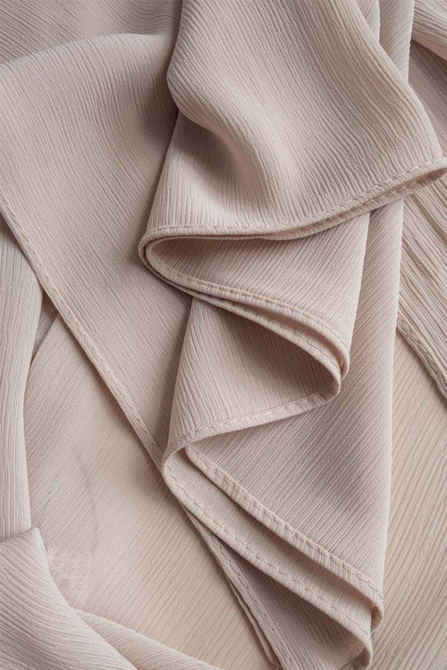 Ivory Blush Crinkle Chiffon Hijab
