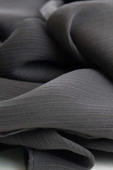 Steel Grey Lightweight Crinkle Chiffon