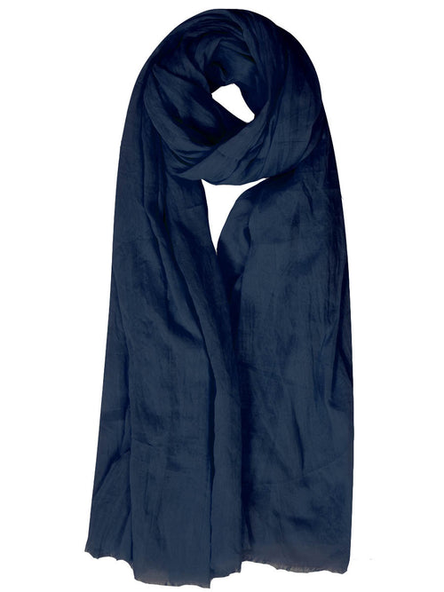 Navy Cotton Mix Hijab