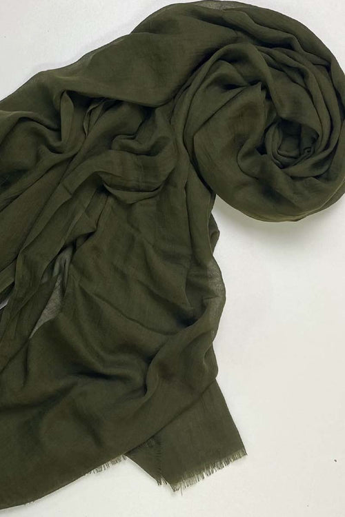 Olive Green Cotton Mix hijab