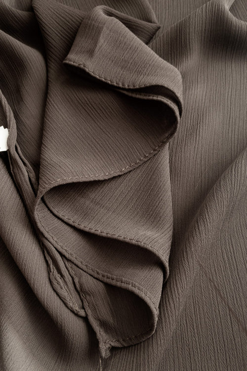 Dark Mocha- Lightweight Crinkle Chiffon